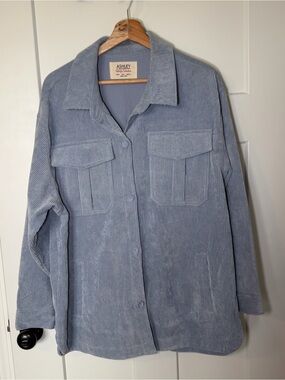 Ashley By 26 International Blue Corduroy Shacket Jacket NWOT Large